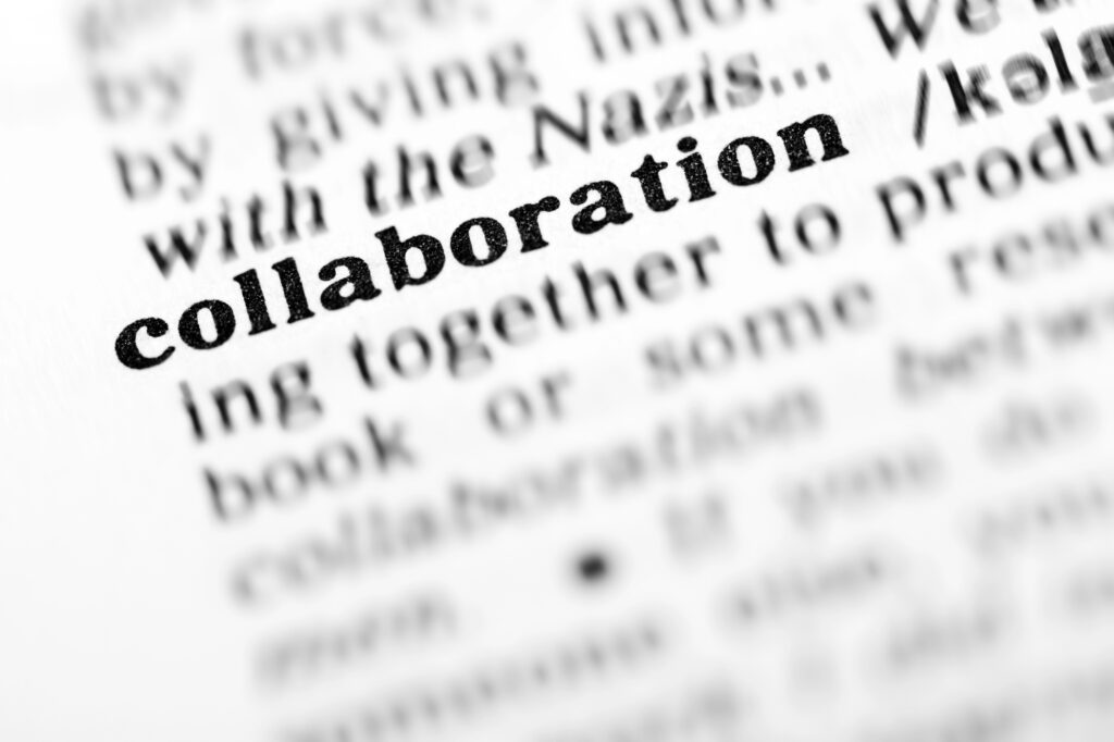 dictionary page focused on the word collaboration